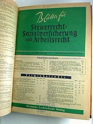 Blätter für Steuerrecht, Sozialversicherung und Arbeitsrecht. - 5. Jg. 1950, Heft 4 - 24 (gebunde...