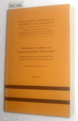 Bibliographie wirtschafts- und sozialwissenschaftlicher Bibliographien. - Zugänge der Bibliothek ...