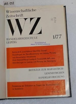 Wissenschaftliche Zeitschrift WZ Handelshochschule Leipzig. - 1977, Heft 1 - 4, 1978, 1 - 4 (gebu...