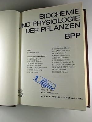 Biochemie und Physiologie der Pflanzen BPP. - 179. Bd. / 1984 (gebundener Jahresbd.)