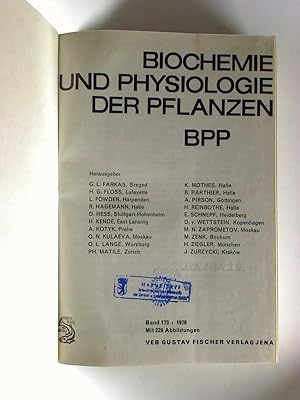 Biochemie und Physiologie der Pflanzen BPP. - 173. Bd. / 1979 (gebundener Jahresbd.)