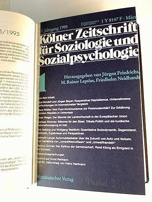 Kölner Zeitschrift für Soziologie und Sozialpsychologie - 47. Jahrg. / 1995. - (gebundener Jahrgang)