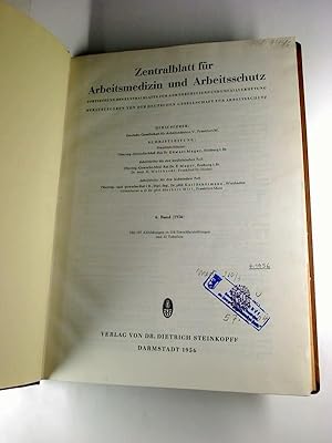Zentralblatt für Arbeitsmedizin und Arbeitsschutz. - 6. Bd. / 1956 (gebundener Jahresbd.)