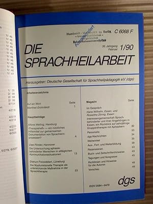 Die Sprachheilarbeit. - 35. Jg. / 1990 - (gebund. Jahrgang)