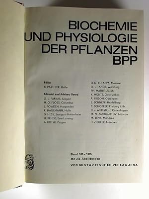 Biochemie und Physiologie der Pflanzen BPP. - 180. Bd. / 1985 (gebundener Jahresbd.)