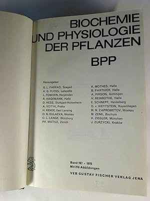 Biochemie und Physiologie der Pflanzen BPP. - 167. Bd. / 1975 (gebundener Jahresbd.)
