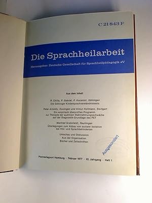 Die Sprachheilarbeit. - 22. Jg. / 1977 - (gebund. Jahrgang)