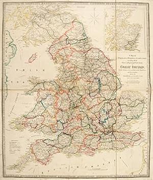 Imagen del vendedor de A Map of England, Wales, & Scotland describing all the Direct and principal Cross Roads in Great Britian, with the Distances measured between the Market Towns and From London. a la venta por Peter Harrington.  ABA/ ILAB.