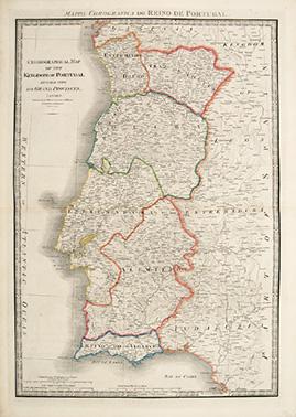 Bild des Verkufers fr Chronographical Map of the Kingdom of Portugal Divided into its Grand Provinces. zum Verkauf von Peter Harrington.  ABA/ ILAB.