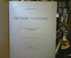 Image du vendeur pour Anleitung zur Griechischen Palaeographie. mis en vente par Antiquariat Michael Solder