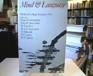 Seller image for Mind and Language: Wolfson College Lectures 1974. for sale by Antiquariat Michael Solder