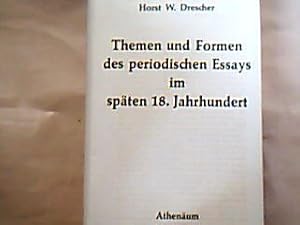 Seller image for Themen und Formen des periodischen Essays im spten 18. Jahrhundert. Untersuchungen zu den schottischen Wochenschriften The Mirror und The Lounger. (Habilschrift Mnster). for sale by Antiquariat Michael Solder