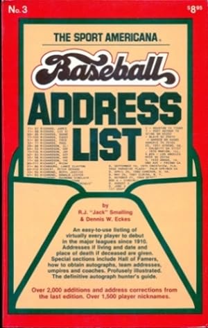 Immagine del venditore per The Sport Americana Baseball Address List - No. 3 venduto da Don's Book Store