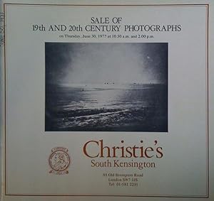 Sale of 19th and 20th Century Photographs. Thursday, June 30.