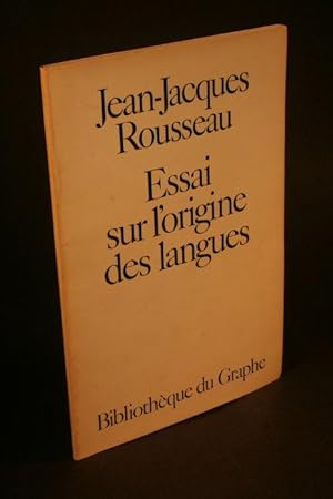 Image du vendeur pour Essai sur l'origine des langues. mis en vente par Steven Wolfe Books