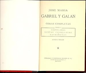 Seller image for OBRAS COMPLETAS, TOMO I ( CASTELLANAS - NUEVAS CASTELLANAS - EXTREMEAS) for sale by Libreria 7 Soles