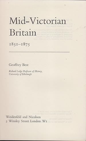 Immagine del venditore per Mid-Victorian Britain 1851-1875 venduto da Mr Pickwick's Fine Old Books