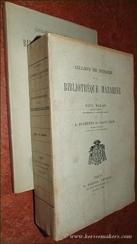 Bild des Verkufers fr Catalogue des incunables de la bibliothque Mazarine & Supplment, additions et corrections. zum Verkauf von Emile Kerssemakers ILAB