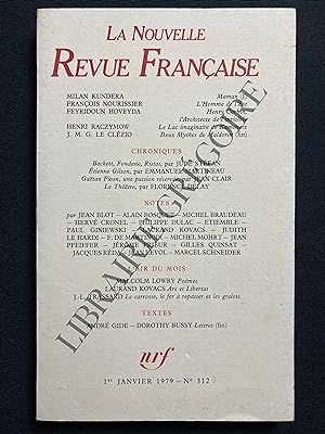 LA NOUVELLE REVUE FRANCAISE-N°312-1 JANVIER 1979