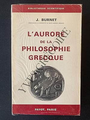 L'AURORE DE LA PHILOSOPHIE GRECQUE