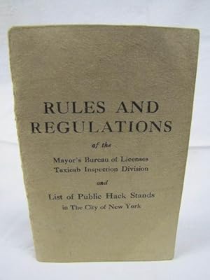 Image du vendeur pour List of Public Hack Stands in the City of New York Designed by the Mayor and Effective August 1st, 1913 mis en vente par Princeton Antiques Bookshop