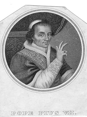 Bild des Verkufers fr Pope Pius VII - Died 1823 Antique Original Engraved Portrait zum Verkauf von K Books Ltd ABA ILAB