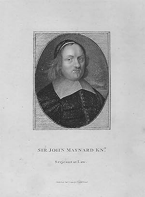 Sir John Maynard - Died 1658 -Antique Original Engraved Portrait