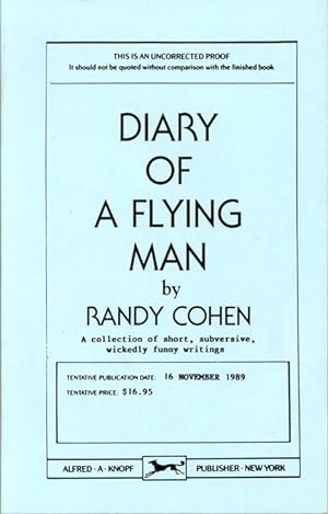 Image du vendeur pour Diary of a Flying Man (Uncorrected Proof) mis en vente par Royal Books, Inc., ABAA