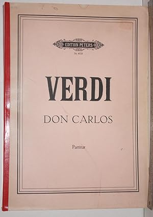 Bild des Verkufers fr Don Carlos: Oper in einem Vorspiel und vier Akten. zum Verkauf von Veery Books