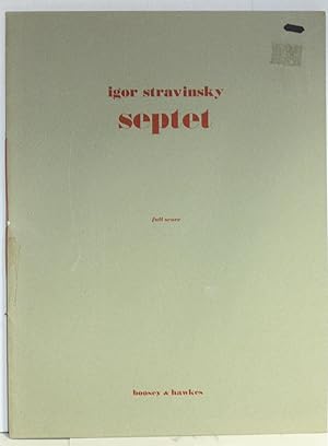 Septet; 1953; for Clarinet, Horn, Bassoon, Piano, Violin, Viola and Violoncello.