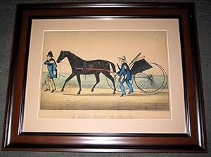 A Hard Road To Travel (Currier & Ives handcolored Lithograph: framed)