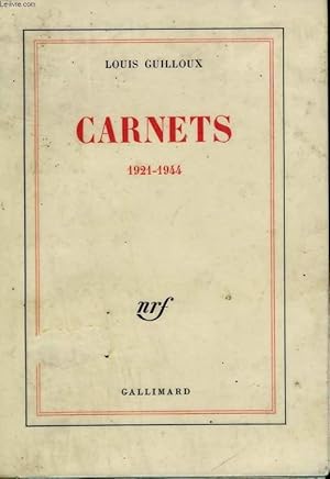 Bild des Verkufers fr CARNETS. 1921-1944. zum Verkauf von Le-Livre