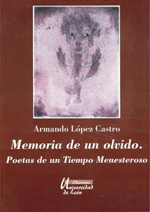 Immagine del venditore per Memoria de un olvido. Poetas de un Tiempo Menesteroso venduto da Librera Cajn Desastre