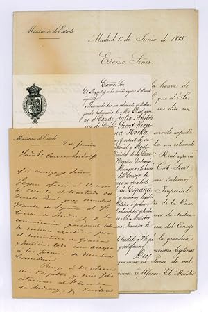 Imagen del vendedor de Correspondence with the Imperial Foreign Minister Count Julius Andrssy regarding the bestowal of the dignity of Grandee. a la venta por Antiquariat INLIBRIS Gilhofer Nfg. GmbH