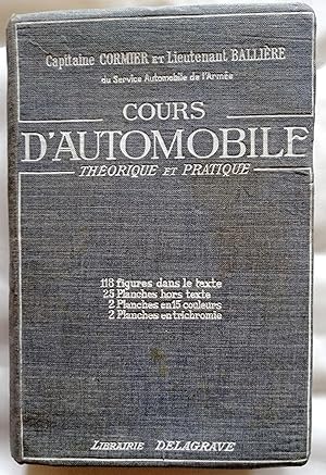 Imagen del vendedor de Cours d'automobile thorique et pratique. a la venta por JOIE DE LIRE