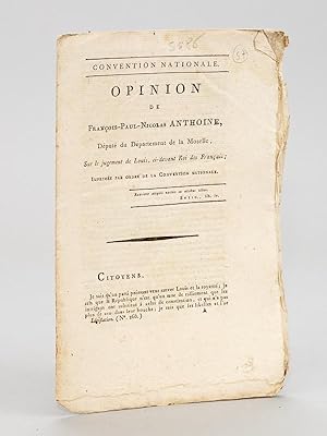 Opinion de François-Paul-Nicolas Anthoine, Député du Département de la Moselle, sur le jugement d...