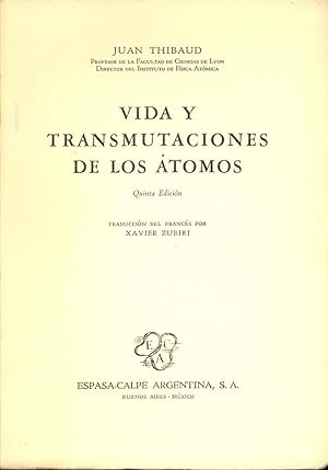 Imagen del vendedor de VIDA Y TRANSMUTACIONES DE LOS ATOMOS a la venta por Libreria 7 Soles