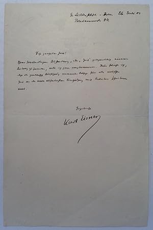 Rare Autographed Letter Signed in German