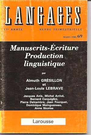 Bild des Verkufers fr Langages - Manuscrits-Ecritures Production linguistique, zum Verkauf von L'Odeur du Book