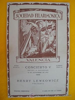 Programa - Program : Sociedad Filarmónica de Valencia - HENRY LEWKOWICZ, ARMANDO SALAS - 15 novie...