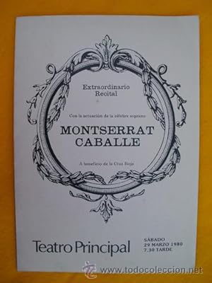 Programa - Program : MONTSERRAT CABALLE - Recital 29 marzo 1980