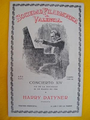 Seller image for Programa - Program : Sociedad Filarmnica de Valencia - HARRY DATYNER - 26 marzo 1956 for sale by Librera Maestro Gozalbo