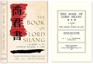 Image du vendeur pour The Book of Lord Shang. A Classic of the Chinese School of Law mis en vente par The Lawbook Exchange, Ltd., ABAA  ILAB