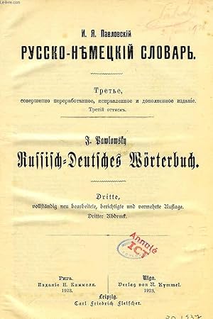 Imagen del vendedor de RUSSISCH-DEUTSCHES WORTERBUCH a la venta por Le-Livre