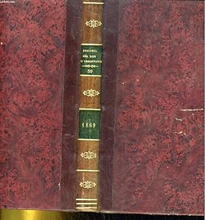 Bild des Verkufers fr RECUEIL GENERAL DES SENATUS-CONSULTES. LOIS, DECRETS ET ARRETES DEPUIS LE 2 DECEMBRES 1852. TOME DIX-SEPTIEME. ANNEE 1869 zum Verkauf von Le-Livre