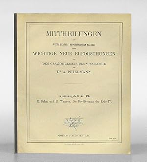 Image du vendeur pour Die Bevlkerung der Erde. Jhrliche bersicht ber neue Arealberechnungen, Gebietsvernderungen, Zhlungen und Schtzungen der Bevlkerung auf der gesammten Erdoberflche. (Jahrgang) IV. mis en vente par Antiquariat An der Rott Oswald Eigl