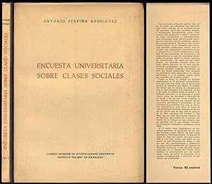 Imagen del vendedor de Encuesta universitaria sobre clases sociales. a la venta por Hesperia Libros