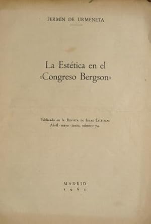 Imagen del vendedor de La Esttica en el "Congreso Bergson". a la venta por Hesperia Libros