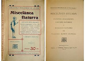 Imagen del vendedor de Miscelnea Baturra. [Cuentos Aragoneses. Cantares Baturros. Romance Baturro]. a la venta por Hesperia Libros