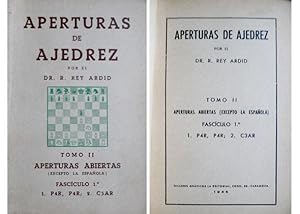 Imagen del vendedor de Aperturas de Ajedrez. Tomo II. Aperturas abiertas (excepto la Espaola). a la venta por Hesperia Libros